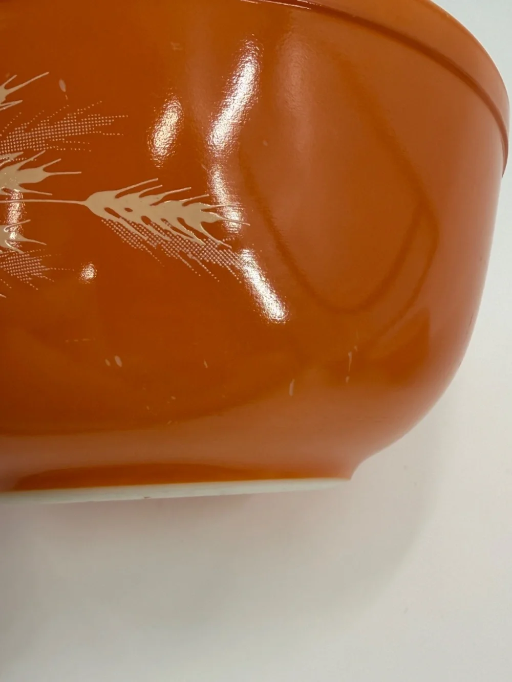 Vintage Pyrex Autumn Harvest Wheat Stalk Nesting Mixing Bowls Set 3 Rust Orange